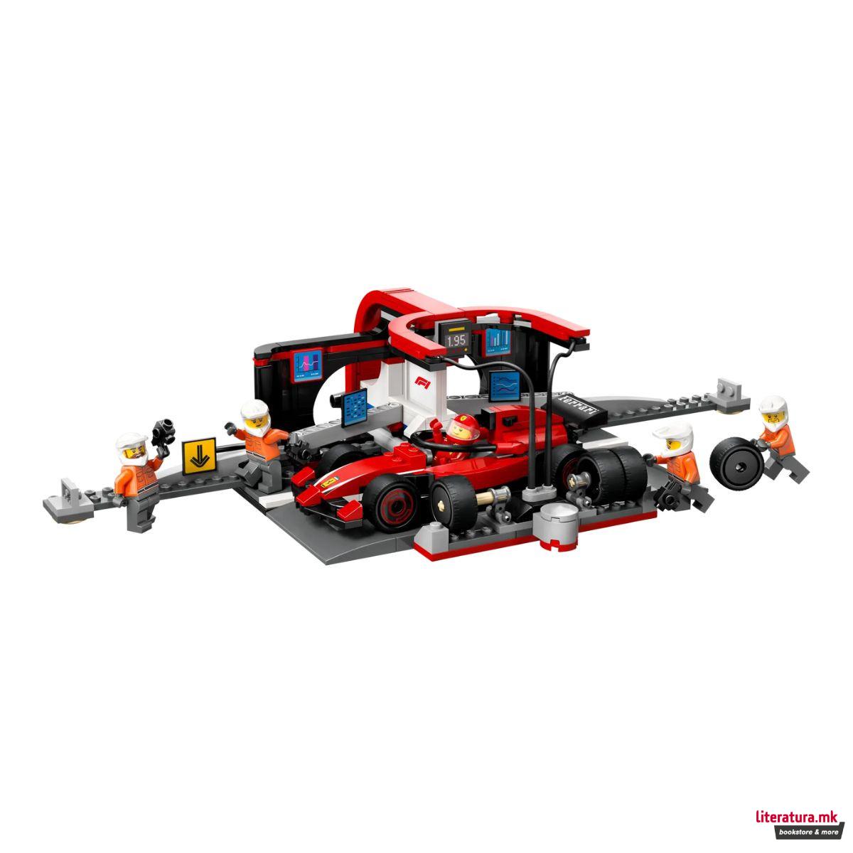 LEGO коцки, City, F1® Pit Stop & Pit Crew with Ferrari Car