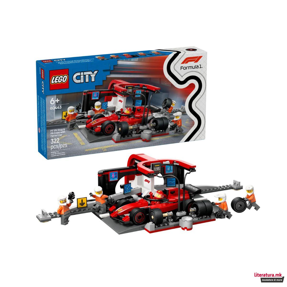 LEGO коцки, City, F1® Pit Stop & Pit Crew with Ferrari Car