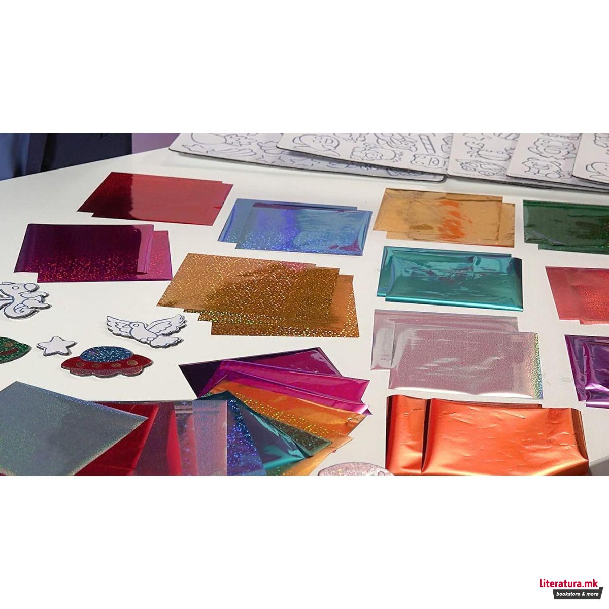 Сет за изработка на стикери, Magic Foil Rainbow Stickers