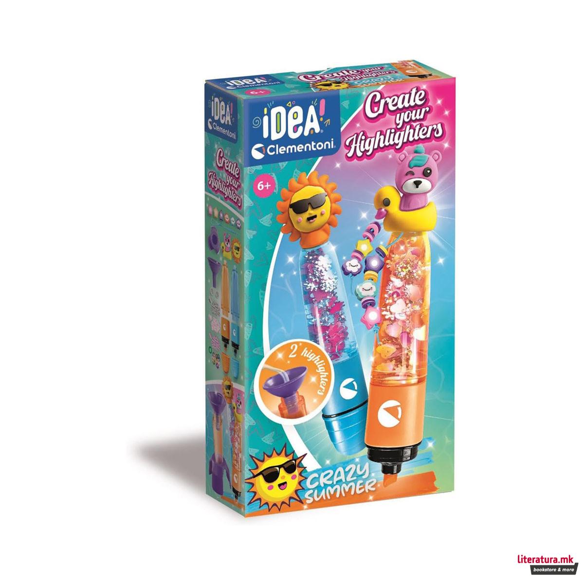 Сет за изработка, Idea Clementoni - Create Your Highliters: Crazy Summer 