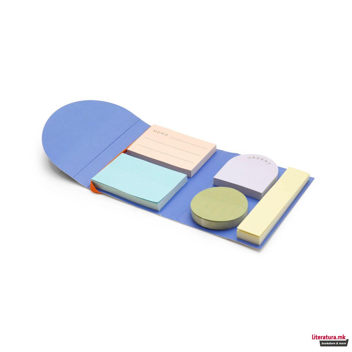 Сет од 5 блокови мемо ливчиња, Inkerie Set of 5 Sticky Notes