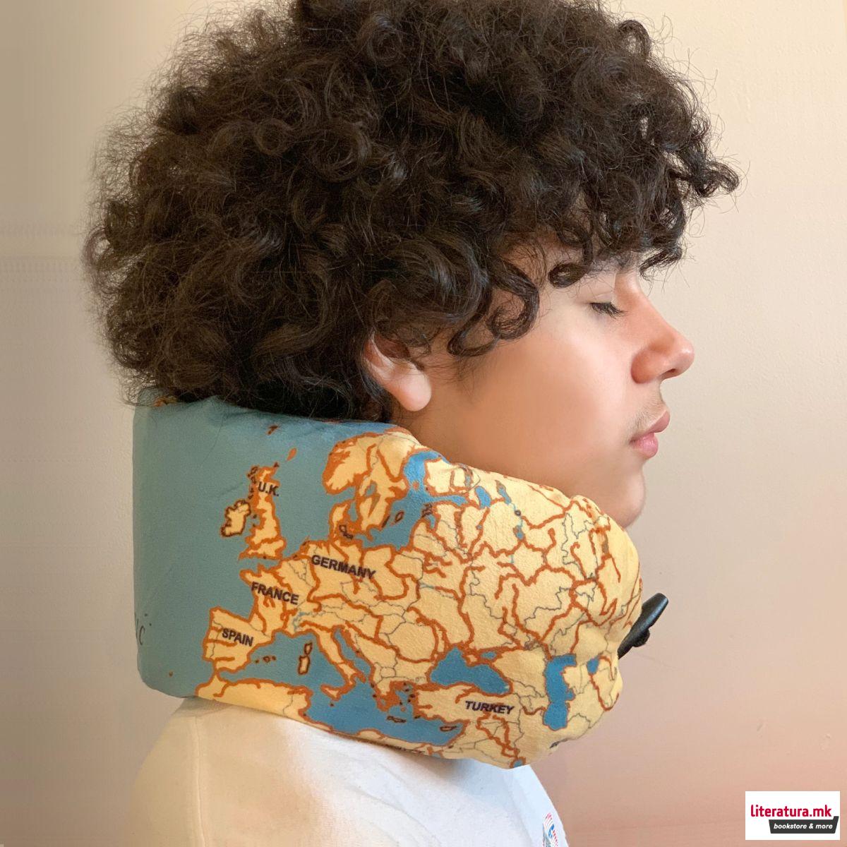Перница за патување на надувување, Map Neck Pillow
