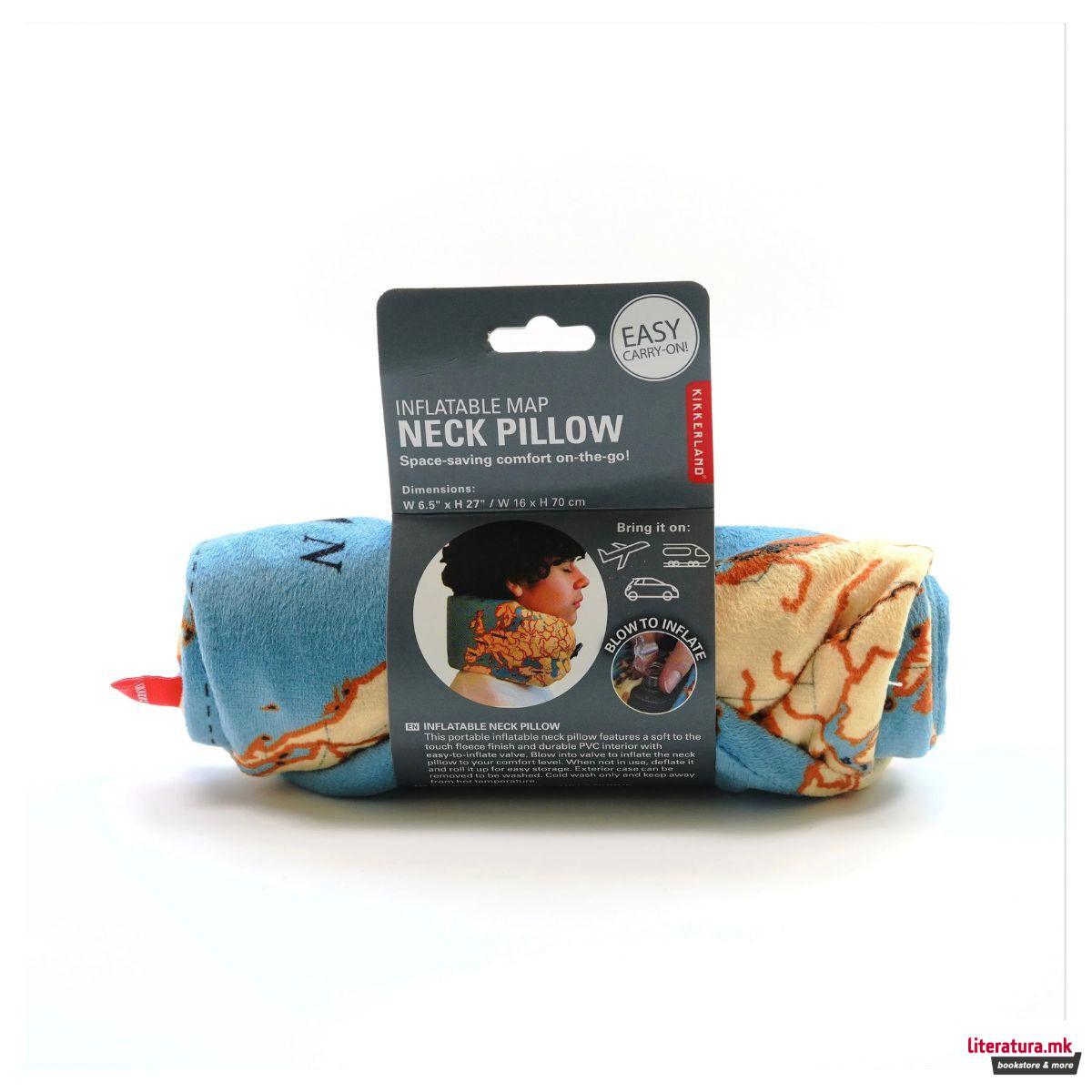Перница за патување на надувување, Map Neck Pillow