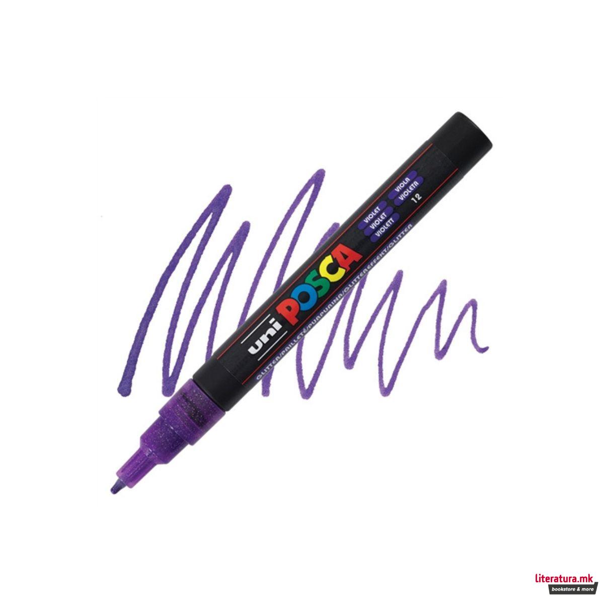 Маркер, Posca PC-3M - Glitter Violet