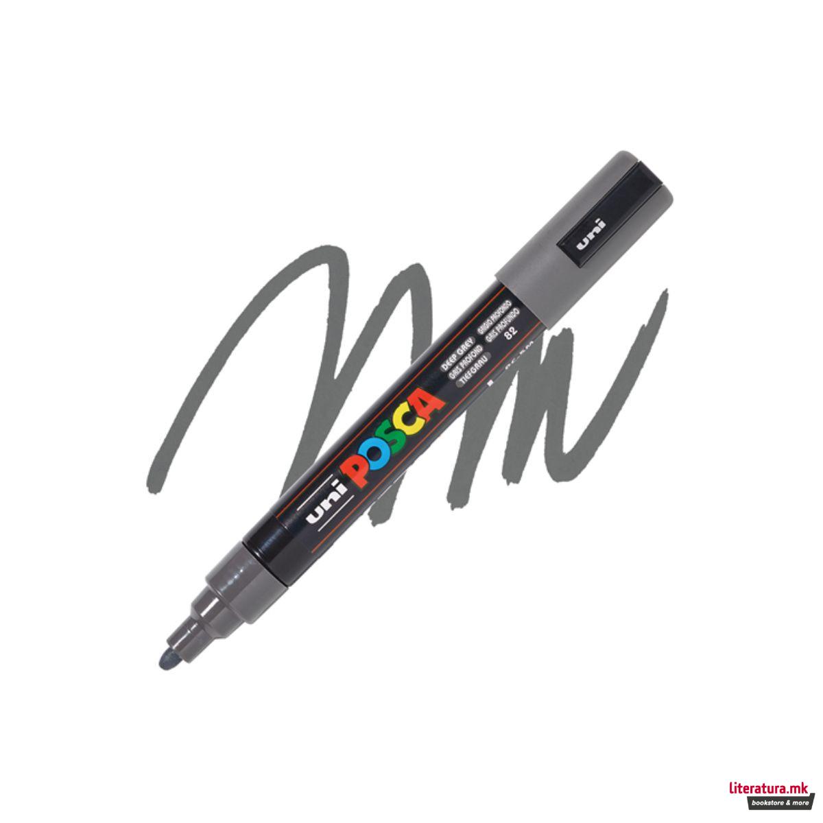 Маркер, Posca PC-5M - Deep Grey