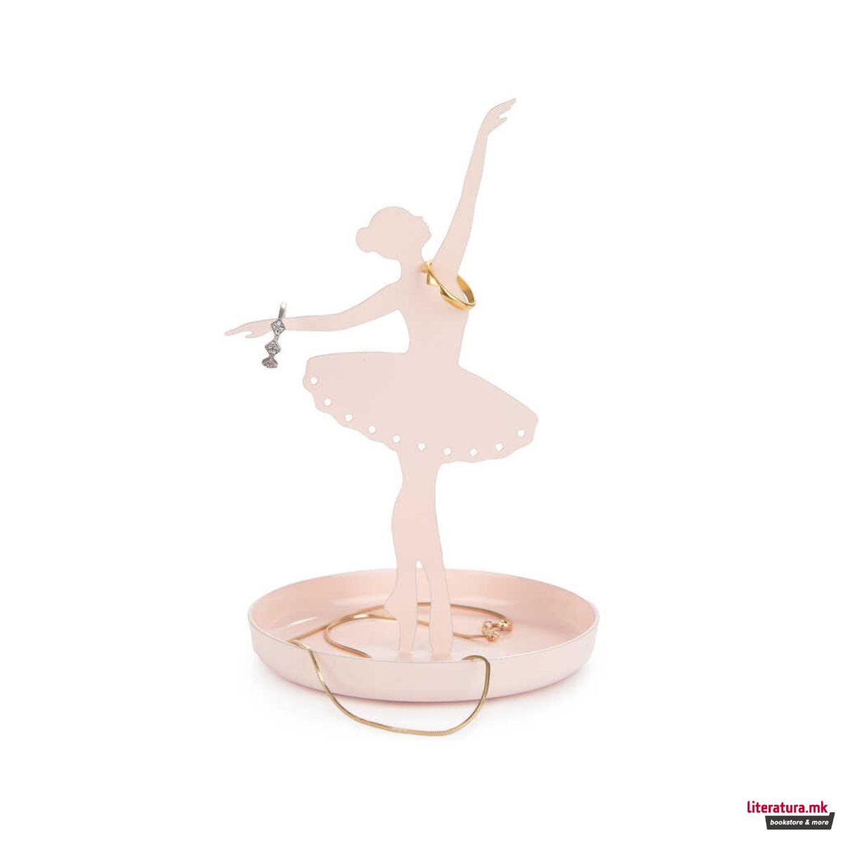 Метален држач за накит, Ballerina, розев 