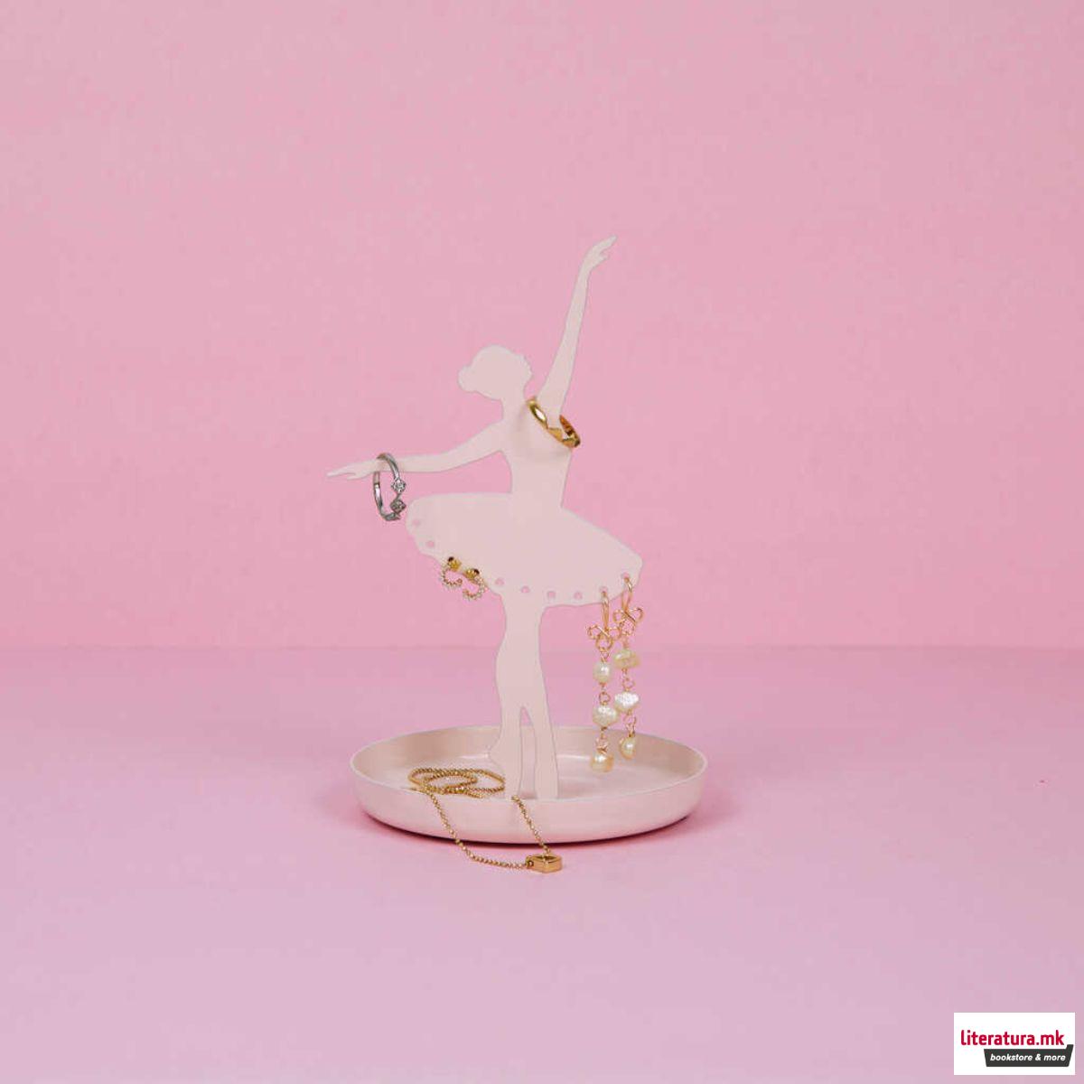Метален држач за накит, Ballerina, розев 
