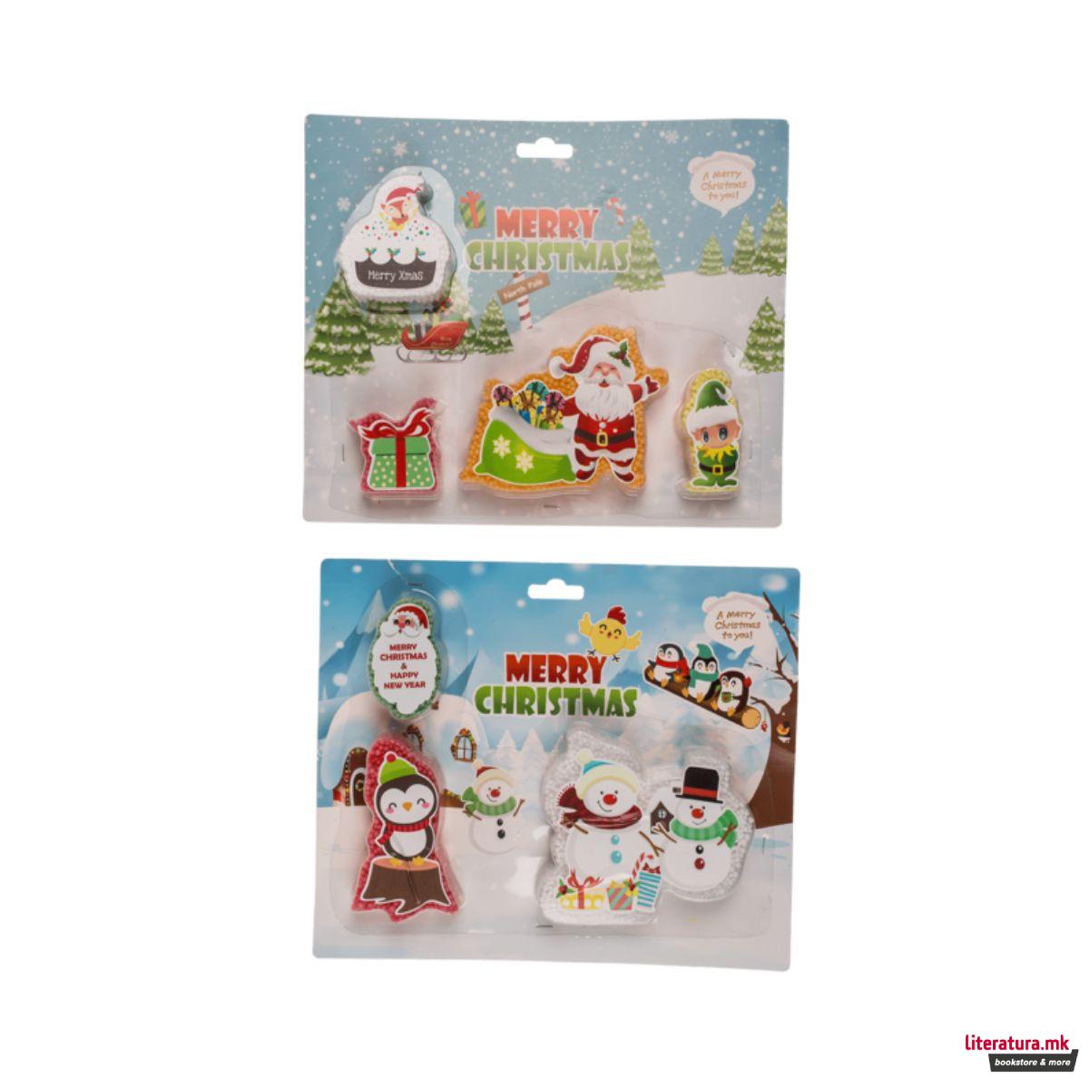 Смеса за обликување, Christmas Foam Putty, сет од 4 бои, 2 варијанти