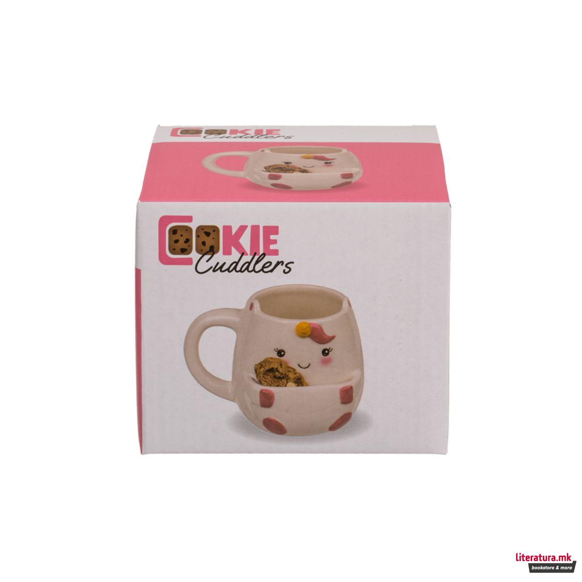 Шолја со држач за колаче, Cookie Cuddlers: Unicorn, 400 ml