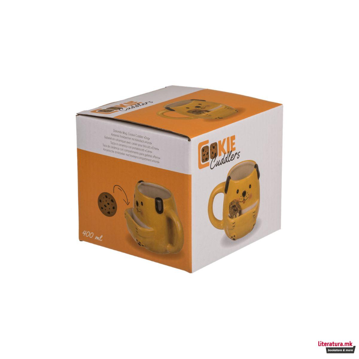 Шолја со држач за колаче, Cookie Cuddlers: Dog, 400 ml