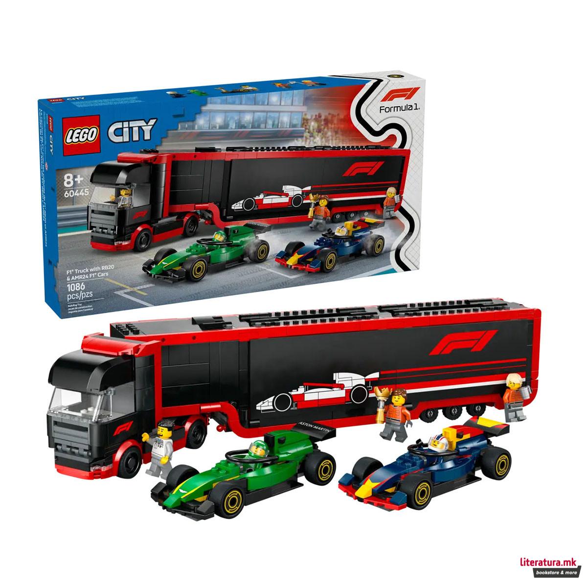 LEGO коцки, City, F1® Truck with RB20 & AMR24 F1® Cars 