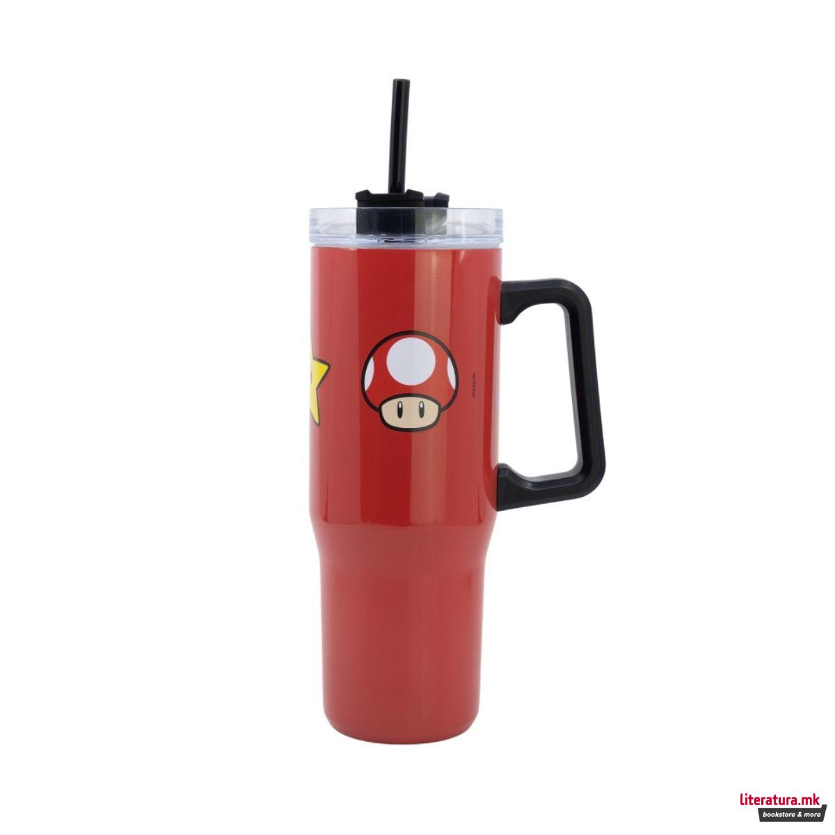 Термос со сламка, Super Mario, 940 ml