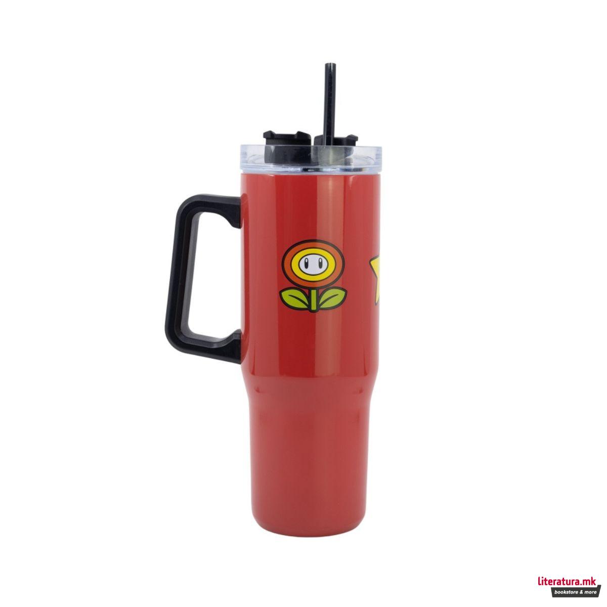 Термос со сламка, Super Mario, 940 ml