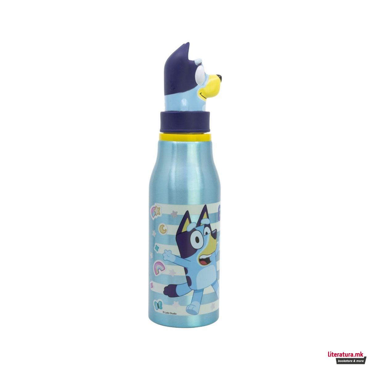 Детско алуминиумско шише со 3Д фигура, Bluey, 690 ml
