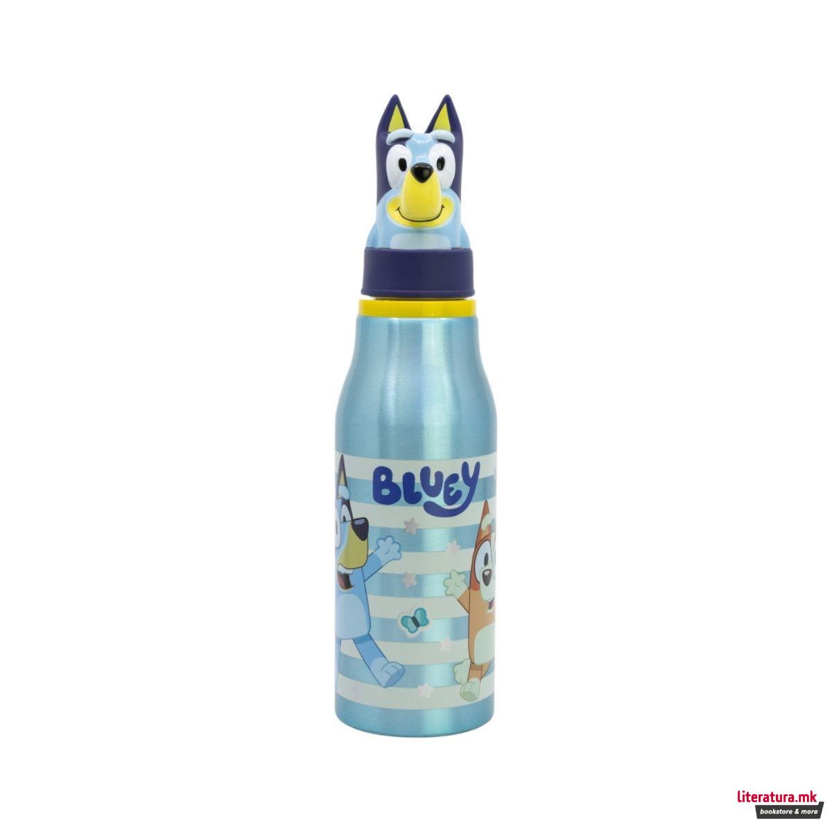 Детско алуминиумско шише со 3Д фигура, Bluey, 690 ml