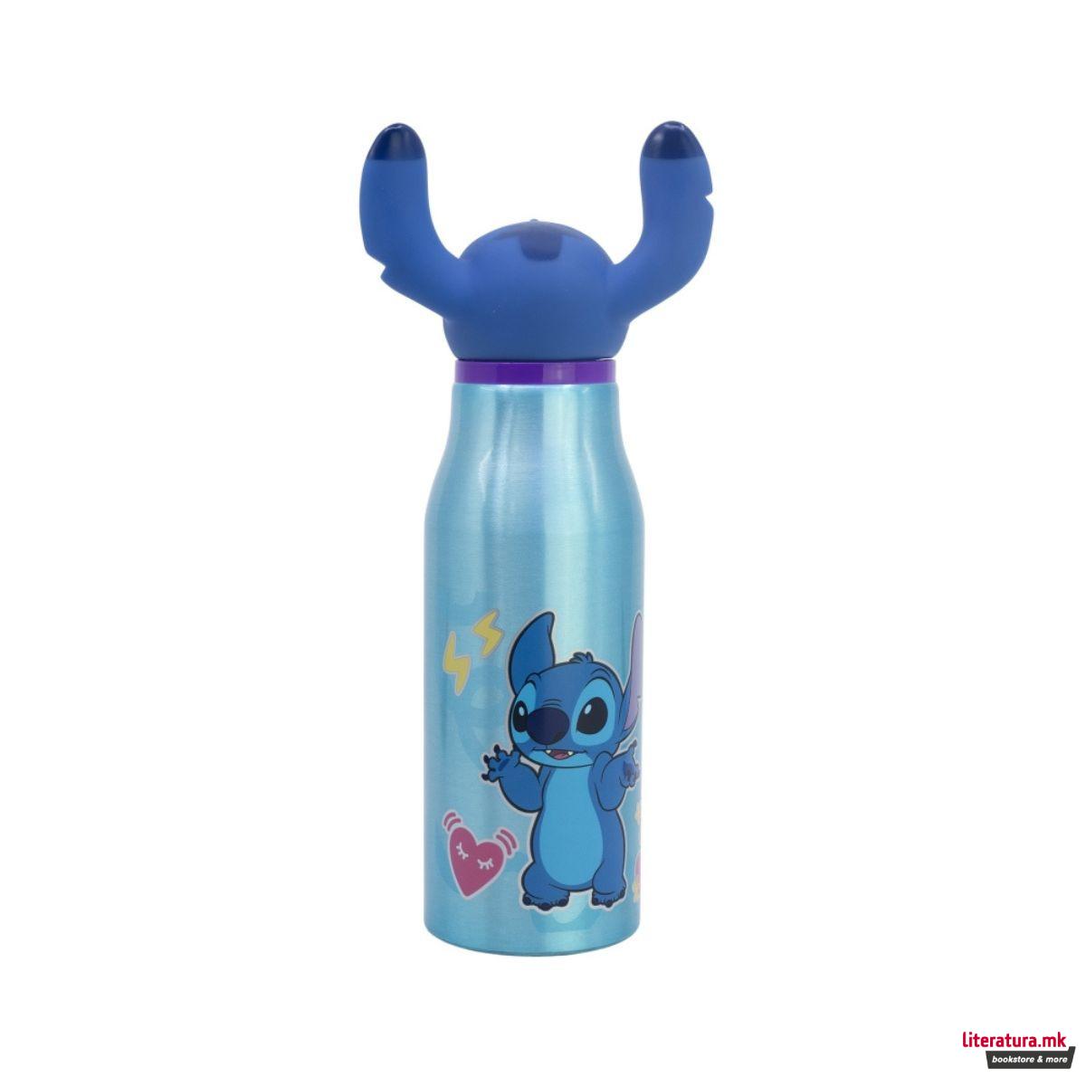 Детско алуминиумско шише со 3Д фигура, Stitch, 690 ml
