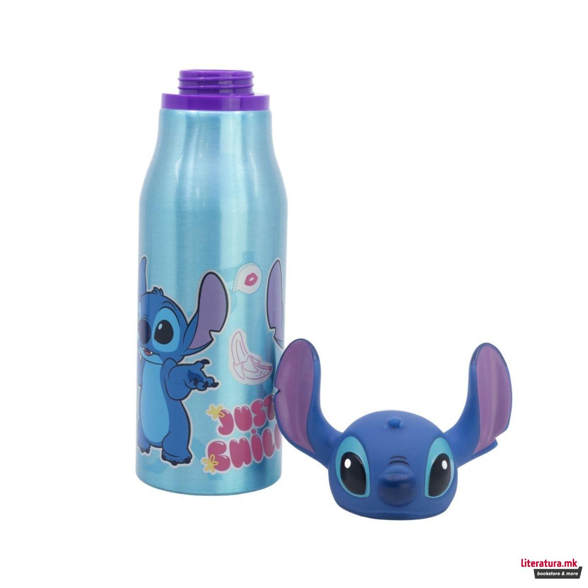 Детско алуминиумско шише со 3Д фигура, Stitch, 690 ml