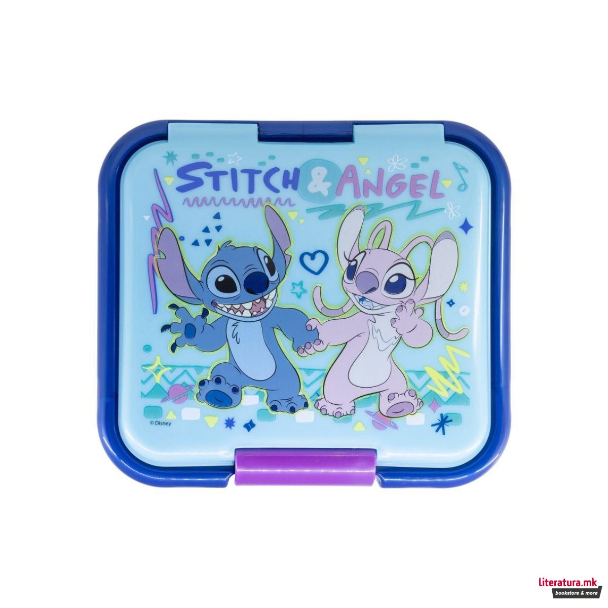 Кутија за ужинка со 3 внатрешни прегради, Stitch