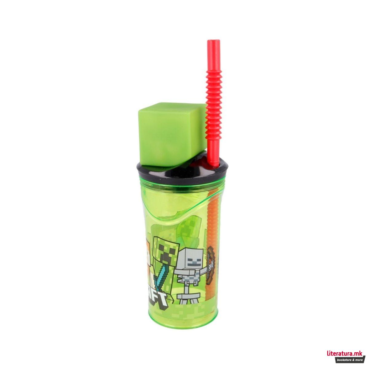 Детска чаша со сламка, Minecraft, 360 ml