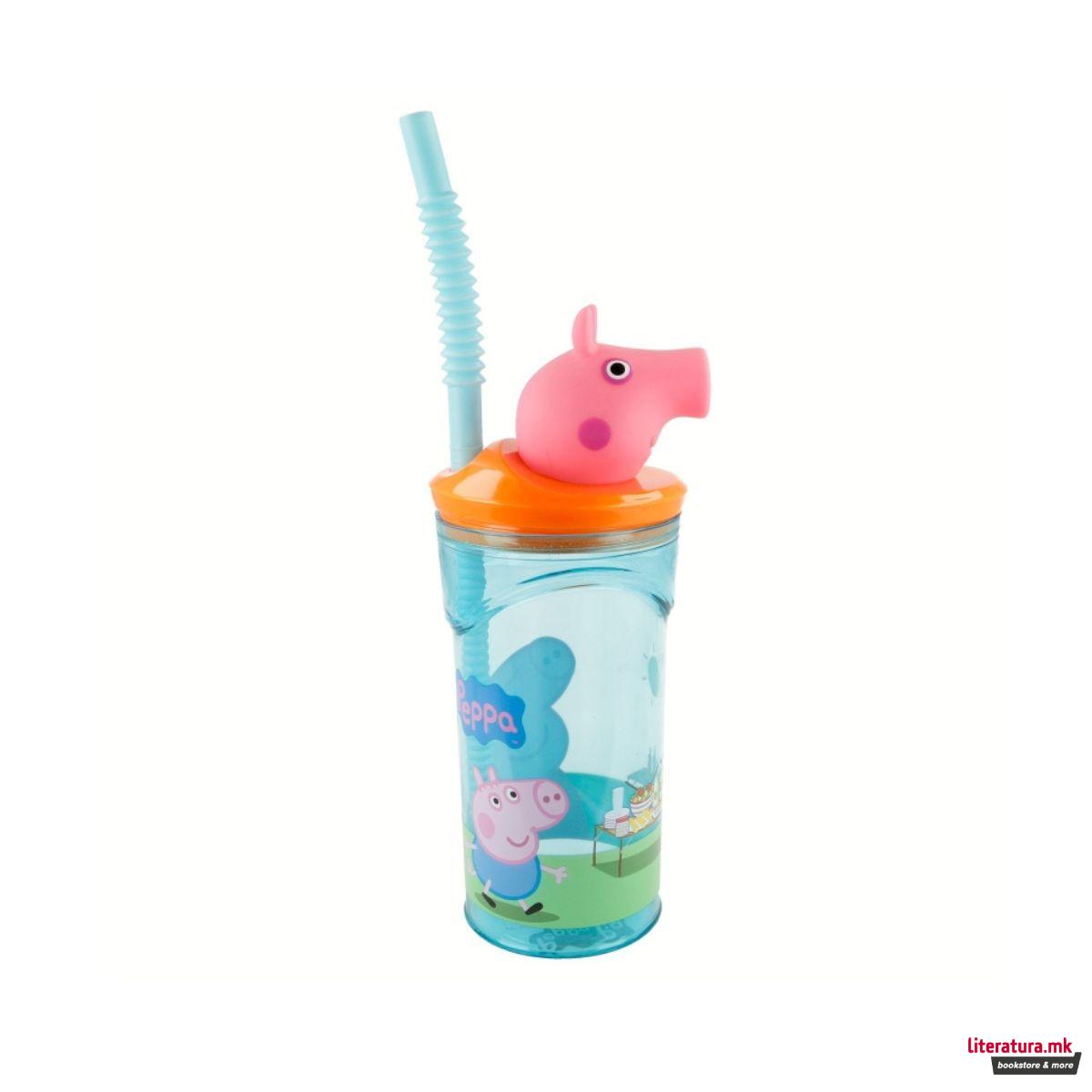 Детска чаша со сламка, Peppa Pig, 360 ml