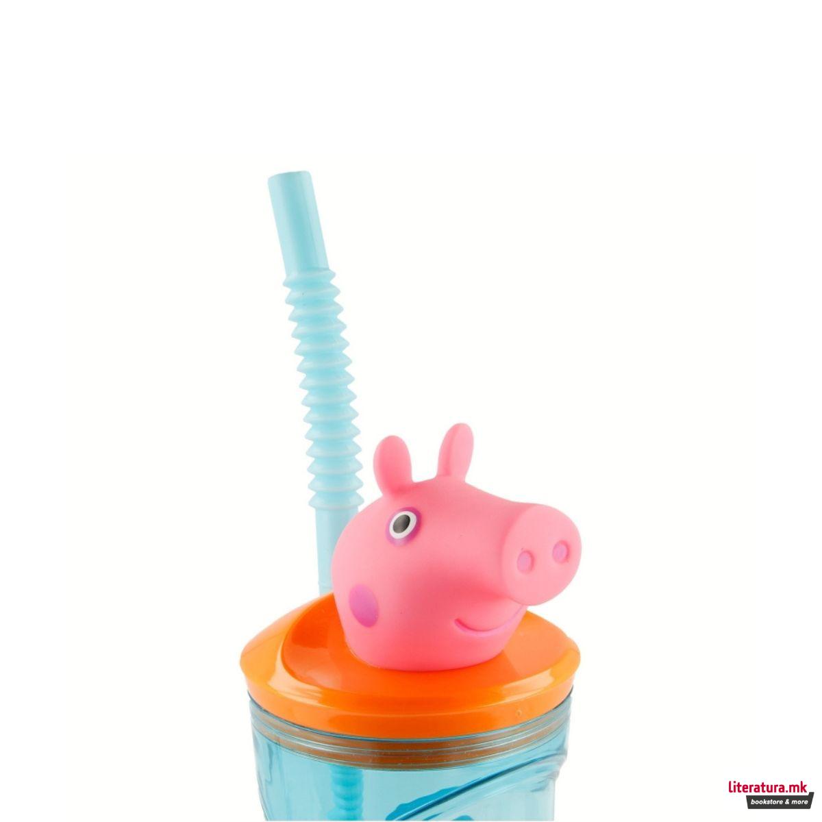 Детска чаша со сламка, Peppa Pig, 360 ml