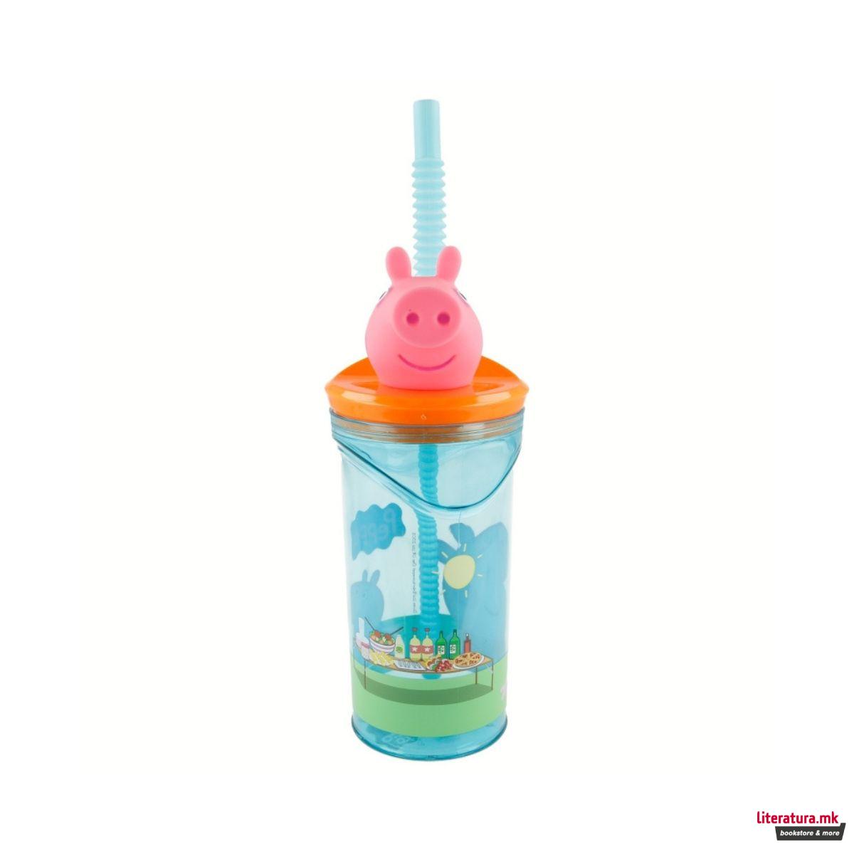 Детска чаша со сламка, Peppa Pig, 360 ml