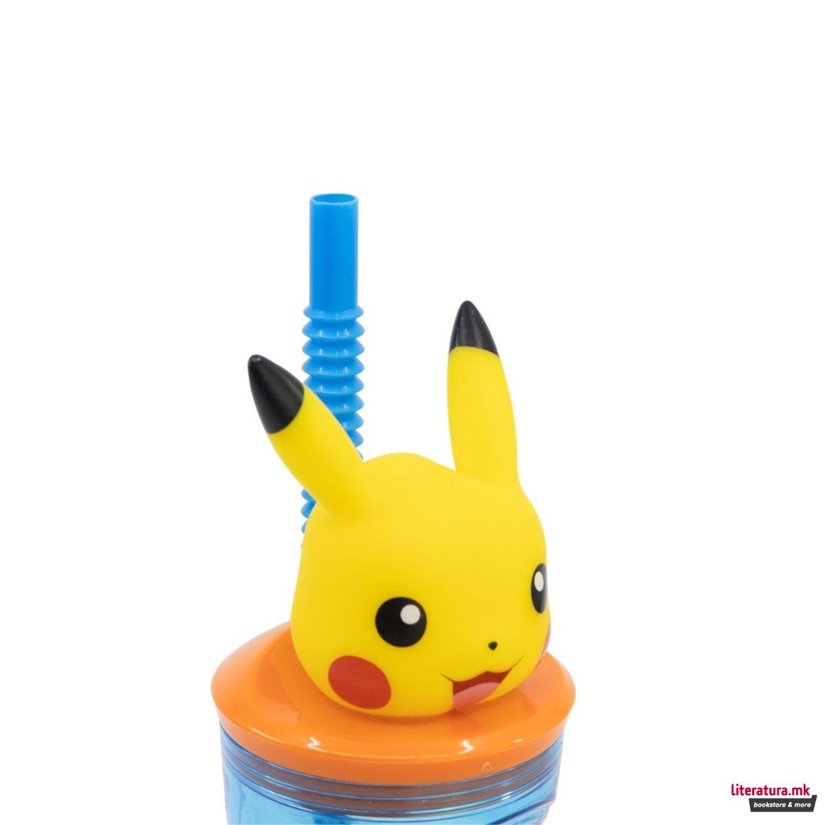 Детска чаша со сламка, Pokemon - Pikachu, 360 ml