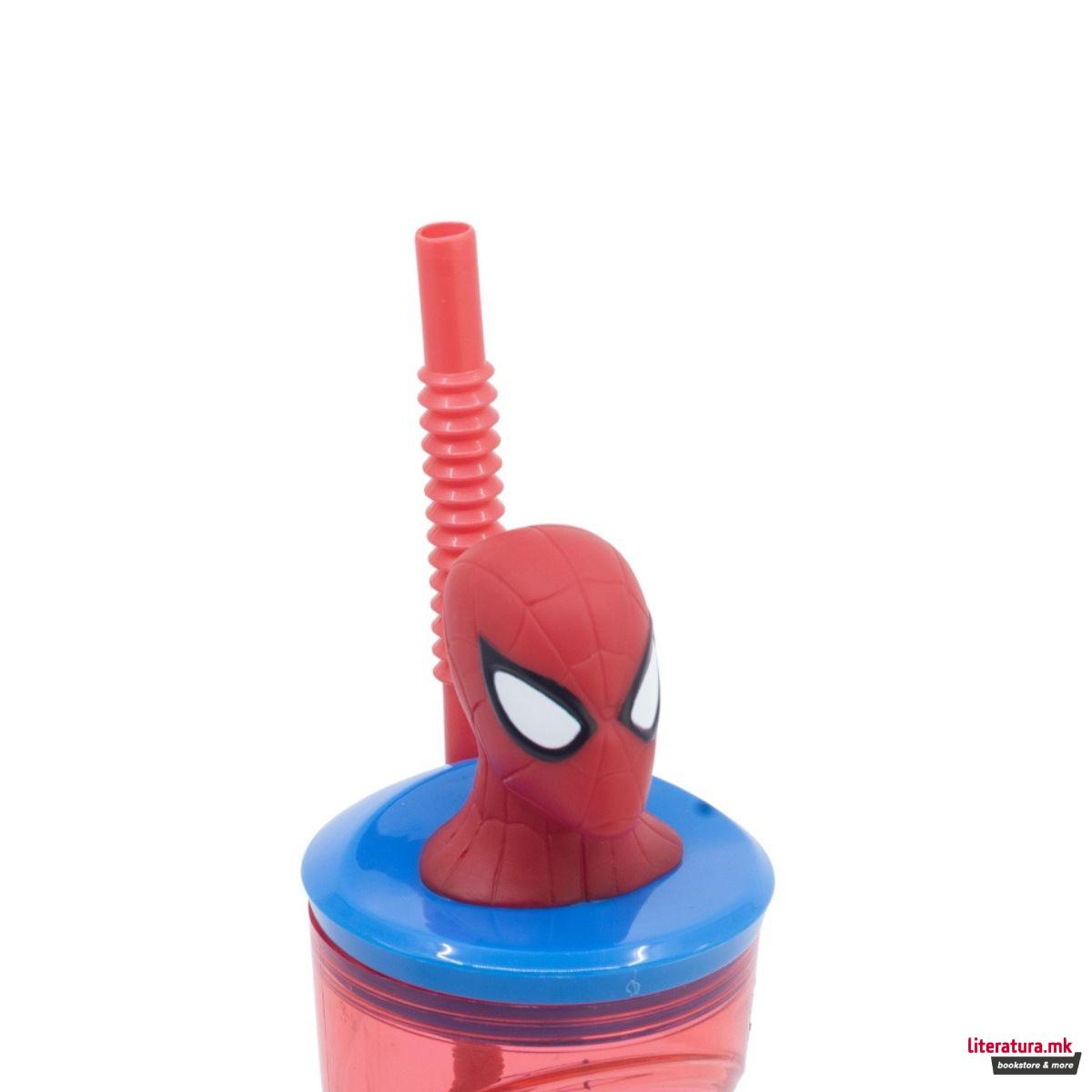Детска чаша со сламка, Spider-Man, 360 ml