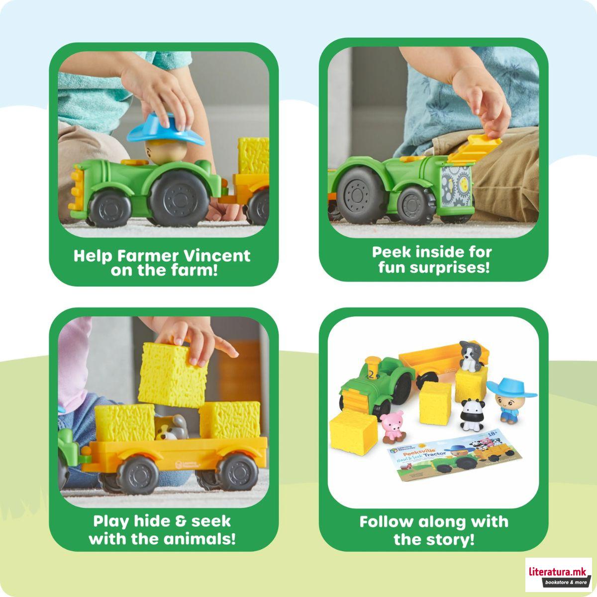 Едукативен сет за игра, Peeksville™ Haul & Seek Tractor™
