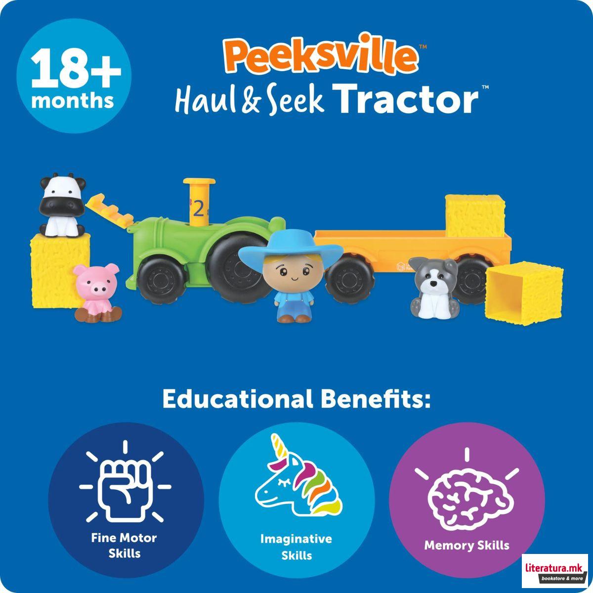Едукативен сет за игра, Peeksville™ Haul & Seek Tractor™