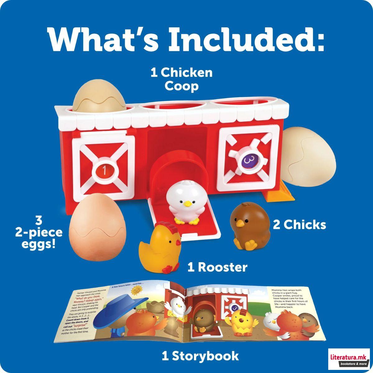 Едукативен сет за игра, Peeksville™ Hide & Cheep Chicken Coop™