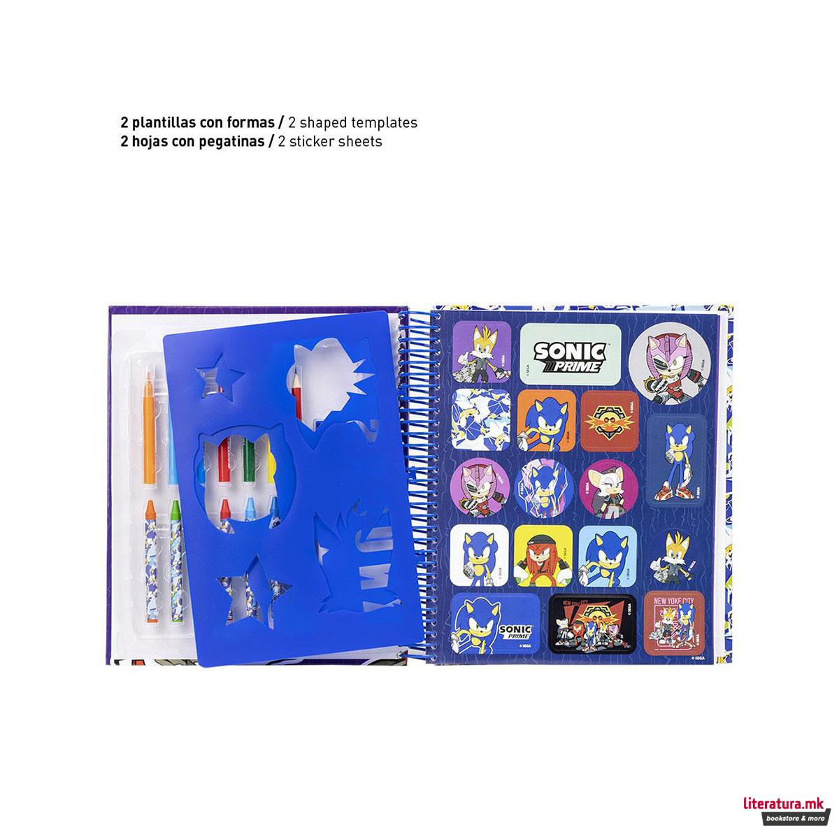 Сет за цртање и боење - нотес, Sonic Prime