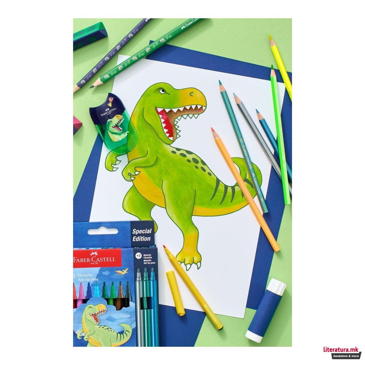 Фломастери + стикери, Dinosaur, 10+3 бои