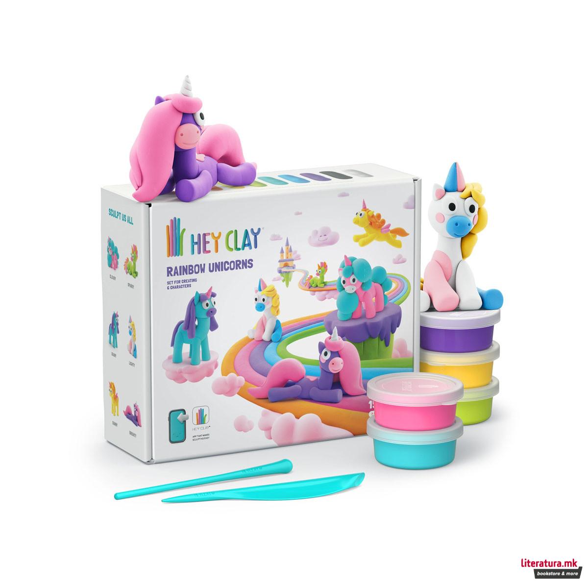 Сет за изработка со глина Rainbow Unicorns 