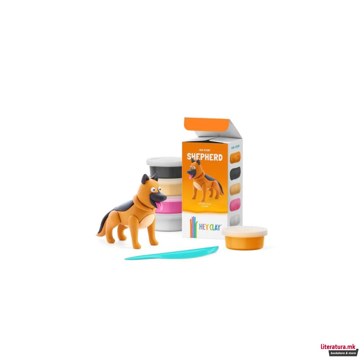 Сет за изработка со глина Dog Story: Shepherd 