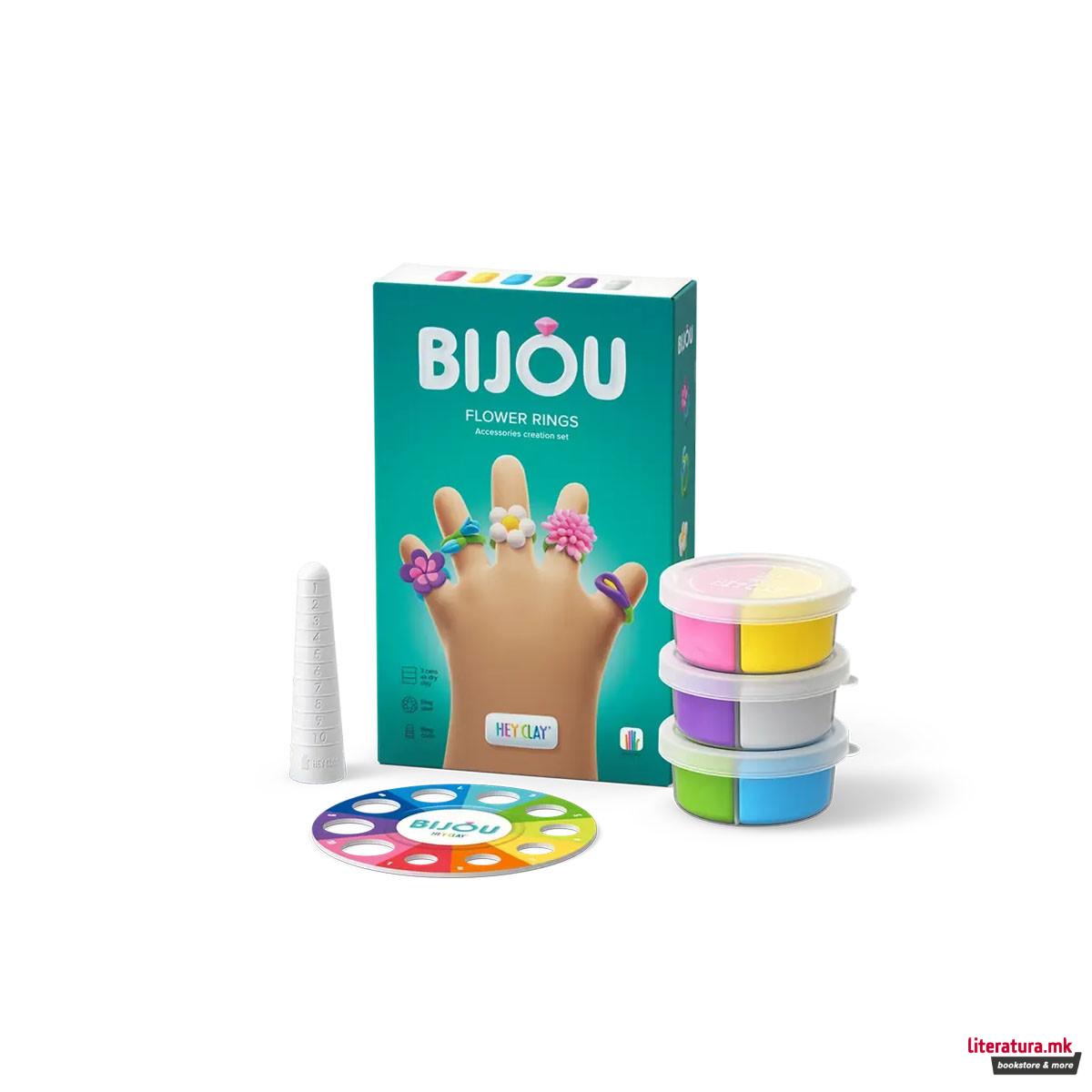 Сет за изработка со глина Bijou Flower Rings 