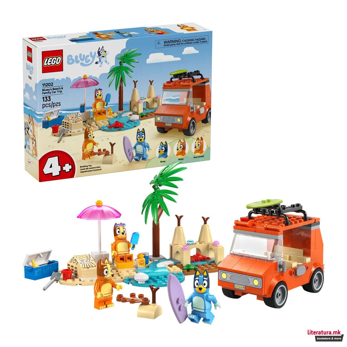 LEGO коцки, Bluey, Bluey's Beach & Family Car Trip 