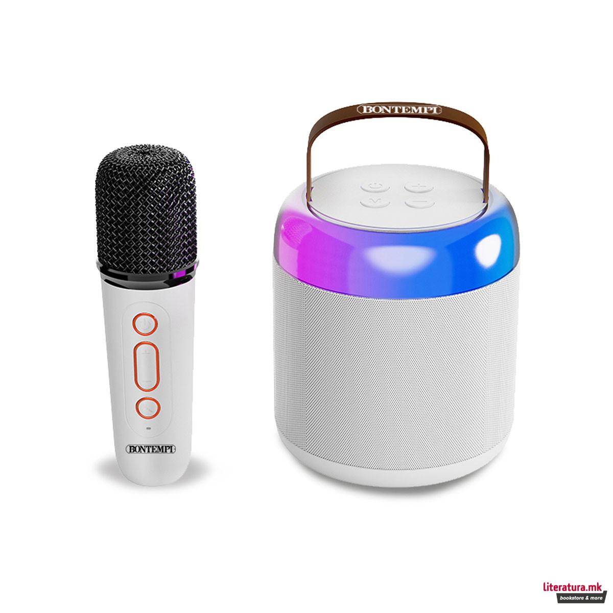 Безжичен звучник + безжичен микрофон со RGB светла 