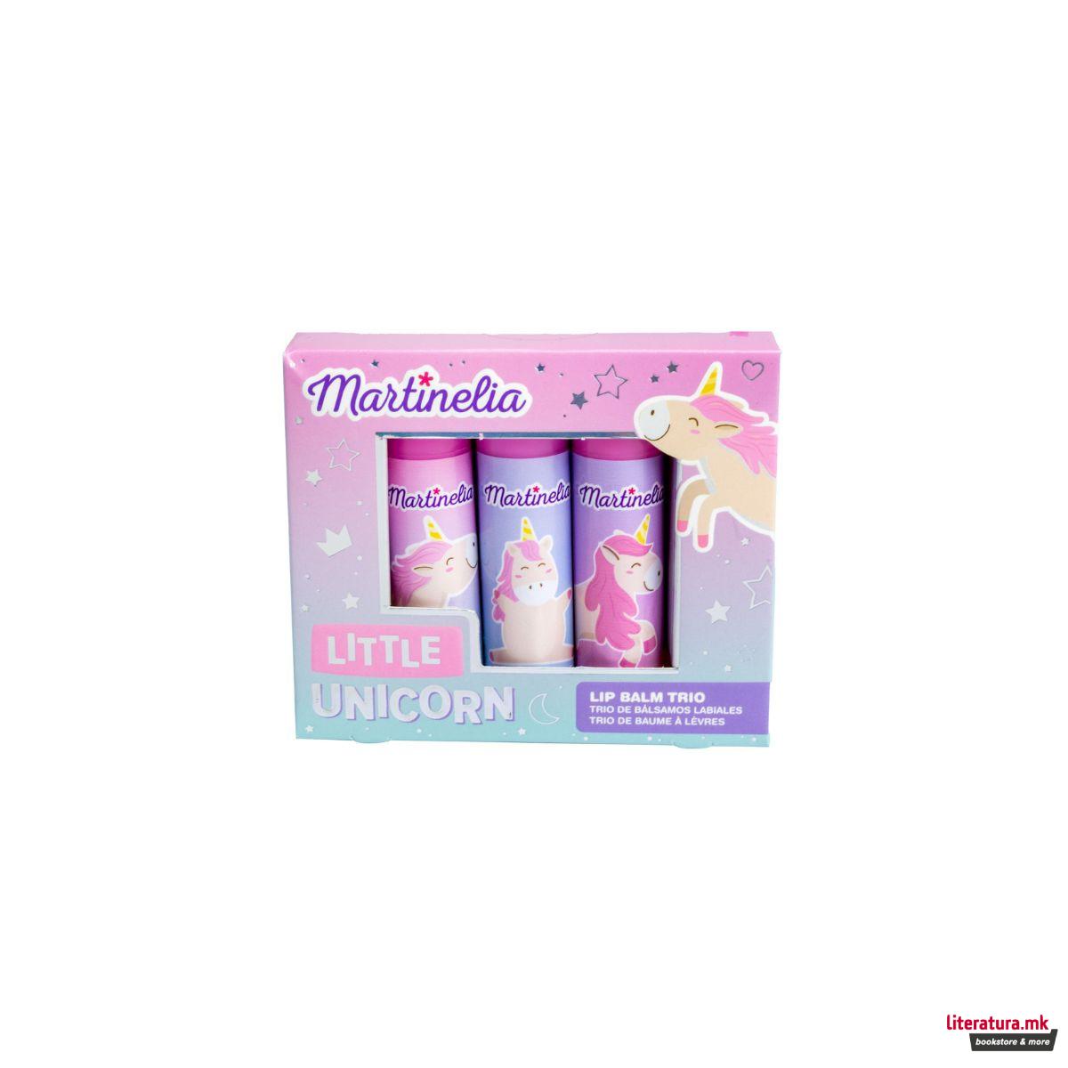Сет од 3 балзами за усни, Little Unicorn 