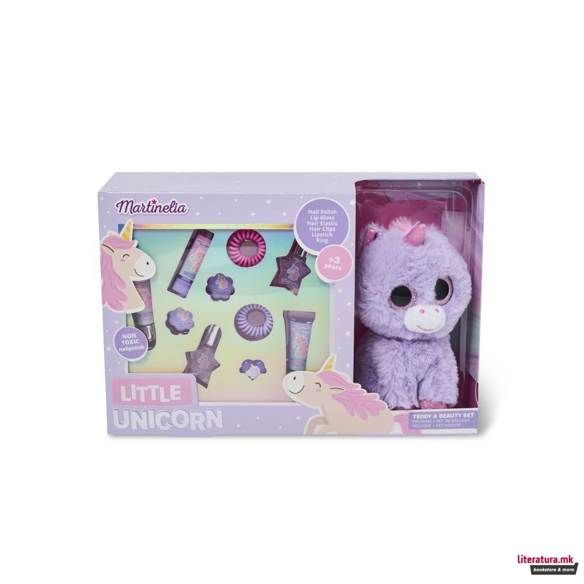 Сет детски шминки и аксесоари + плишана играчка, Little Unicorn 