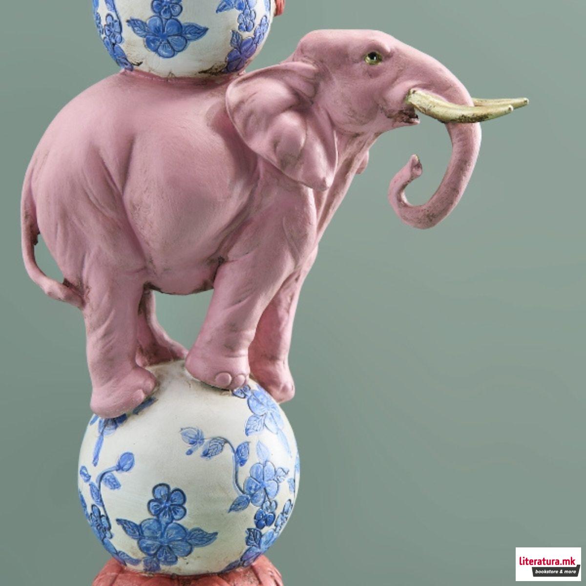 Свеќник, Jungle Love: Bird on Elephant (розев, мал) 