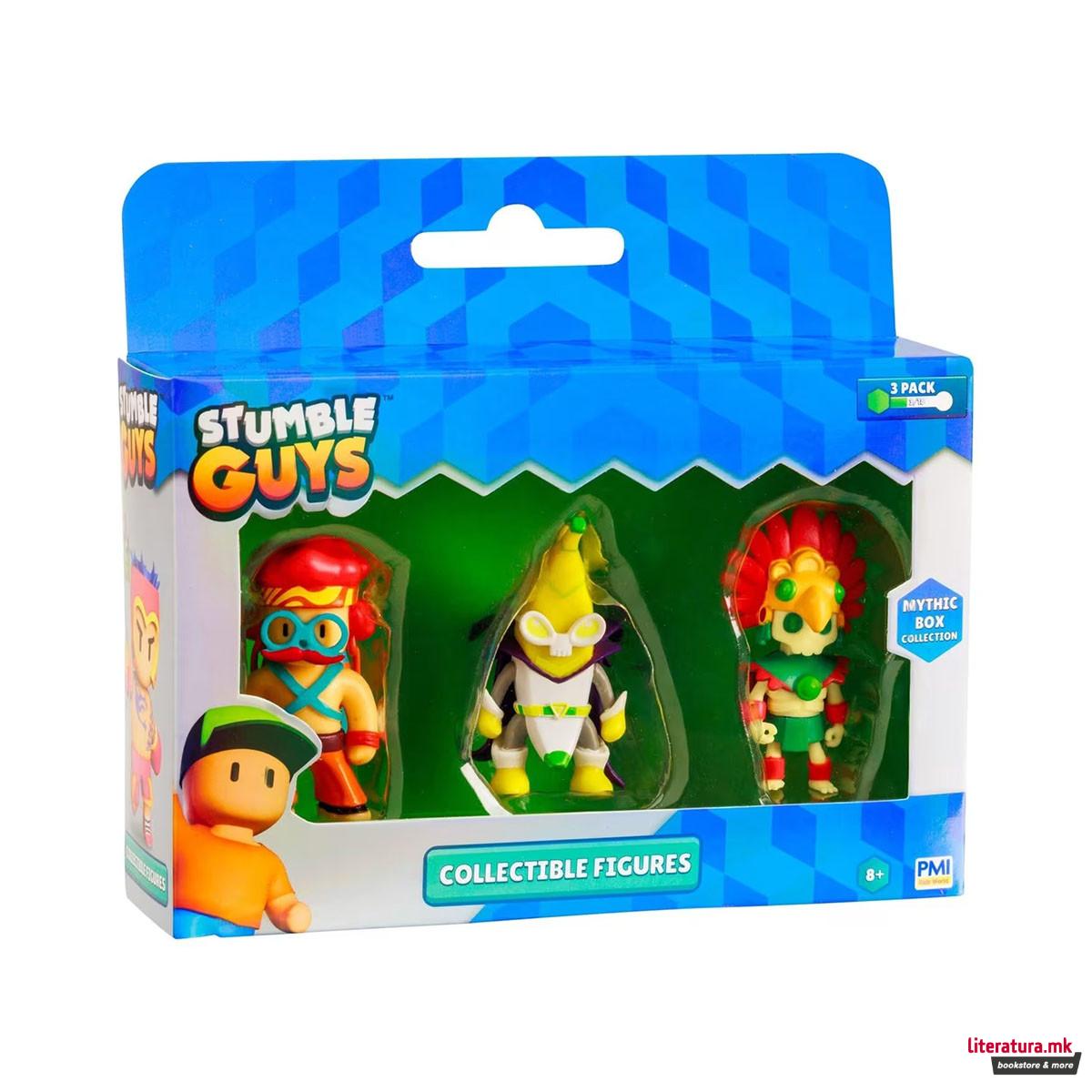 Сет од 3 мини фигури, Stumble Guys Mythic Figures, 5 комбинации 