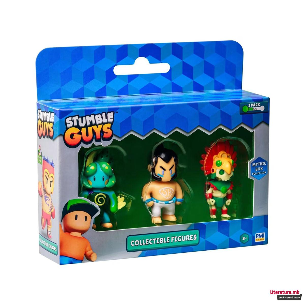 Сет од 3 мини фигури, Stumble Guys Mythic Figures, 5 комбинации 