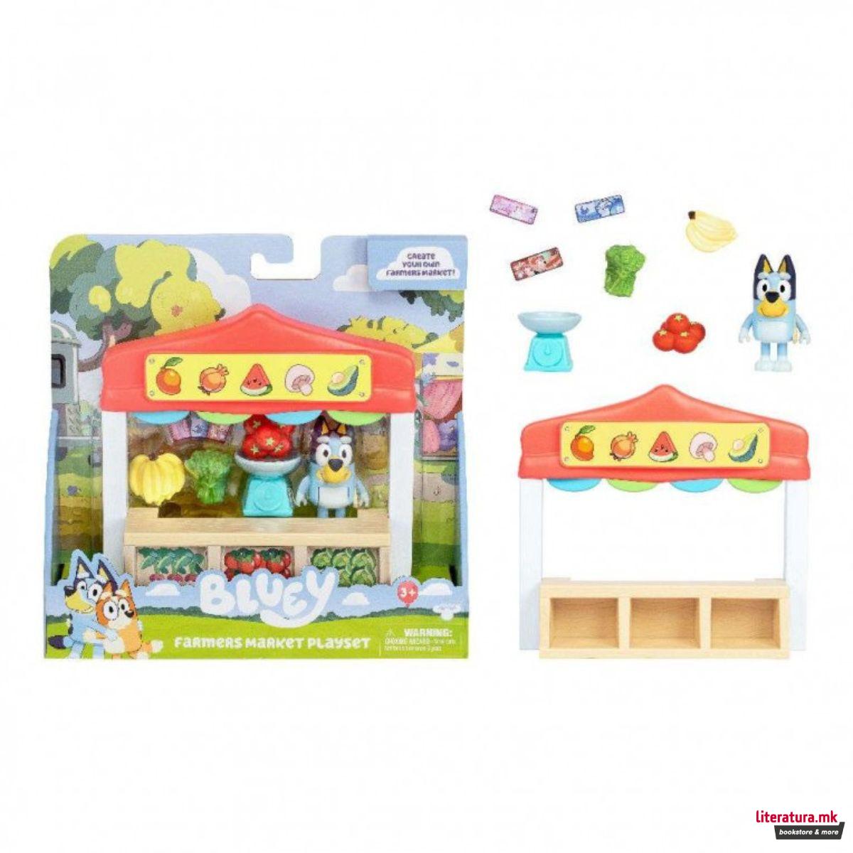 Мини сет за игра, Bluey: Farmers Market Playset 