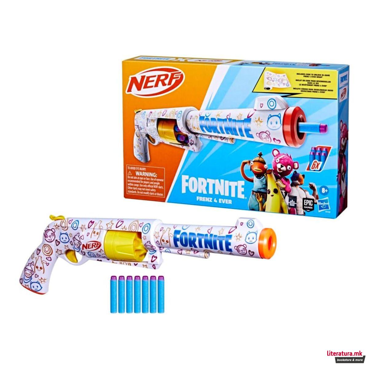 Пиштол со мека муниција Nerf Fortnite Frenz 4 Ever Dart Blaster 