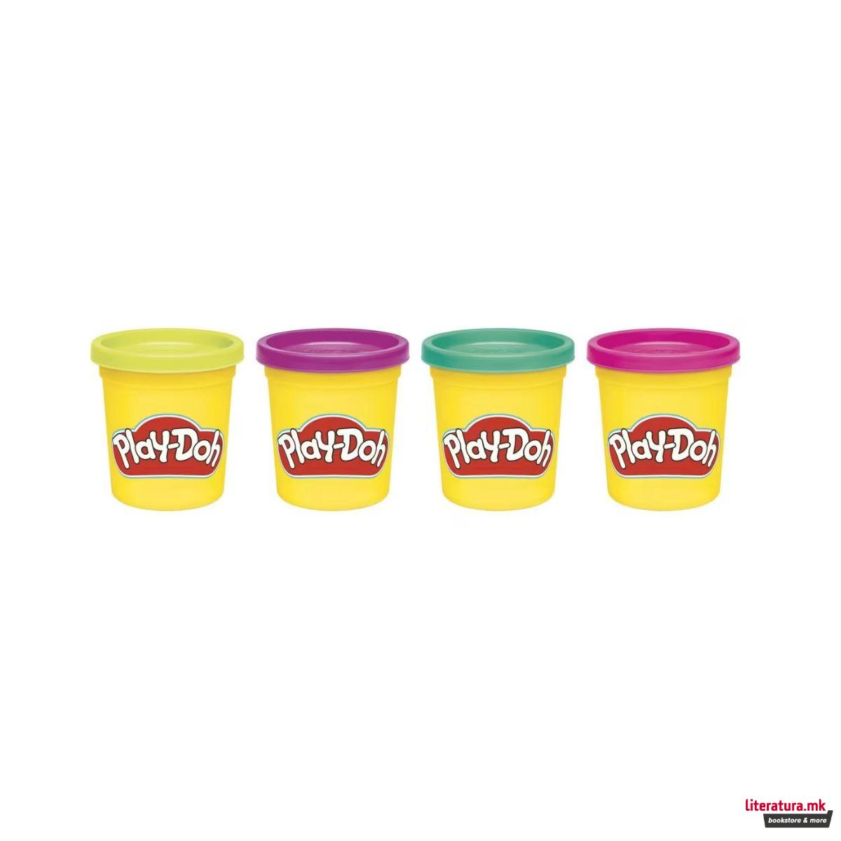 Сет од 4 чашки Play-Doh тесто за моделирање - Vibrant 