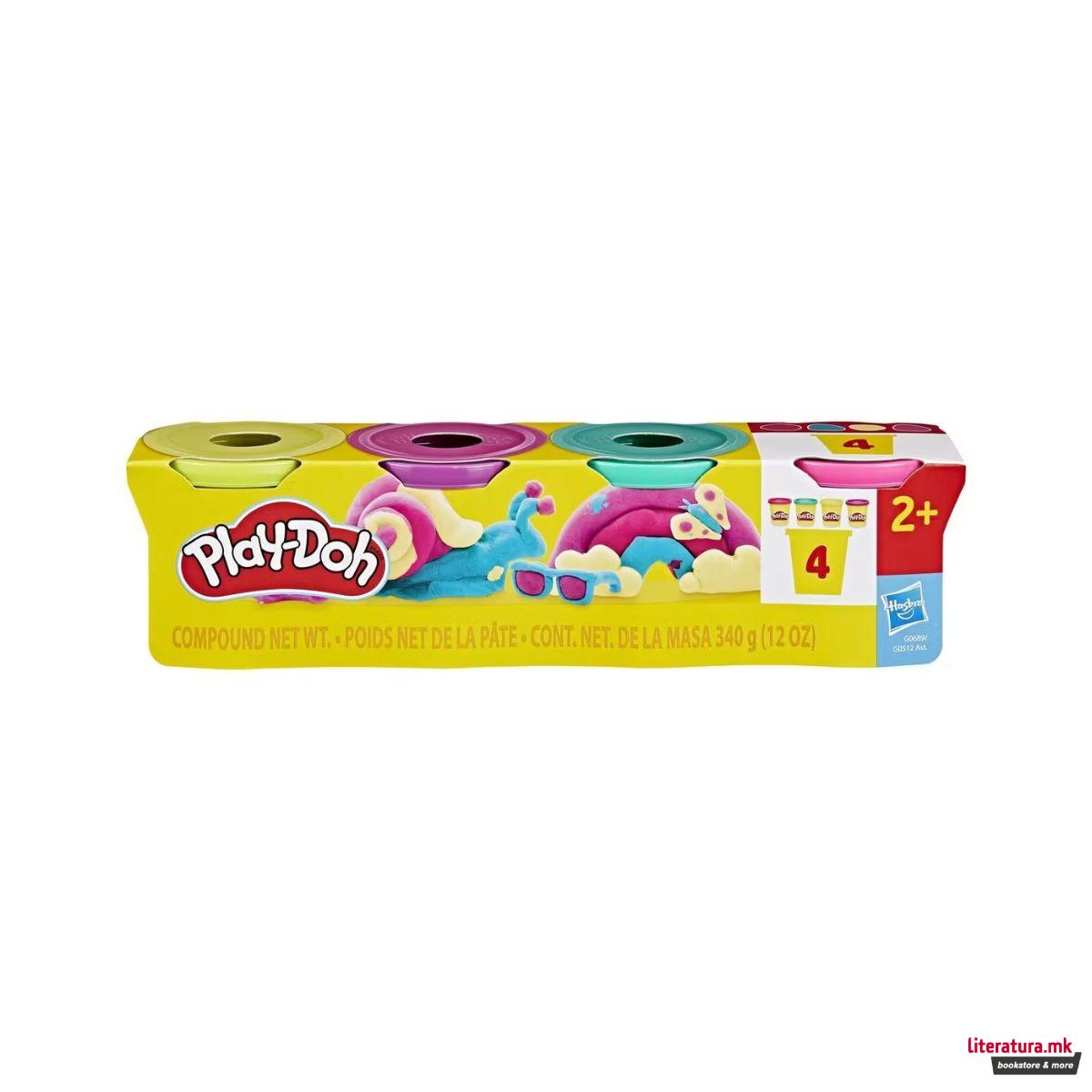 Сет од 4 чашки Play-Doh тесто за моделирање - Vibrant 