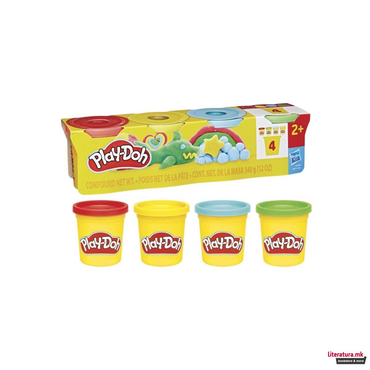 Сет од 4 чашки Play-Doh тесто за моделирање - Classic 