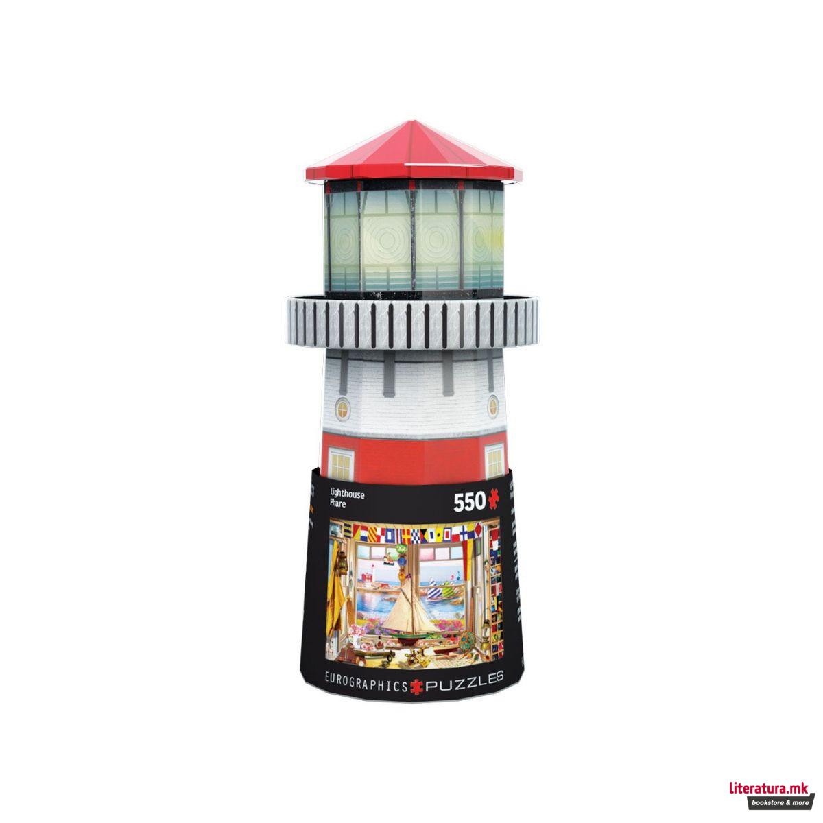 Сложувалка во 3Д метална кутија, Lighthouse Tin, 550 парчиња 