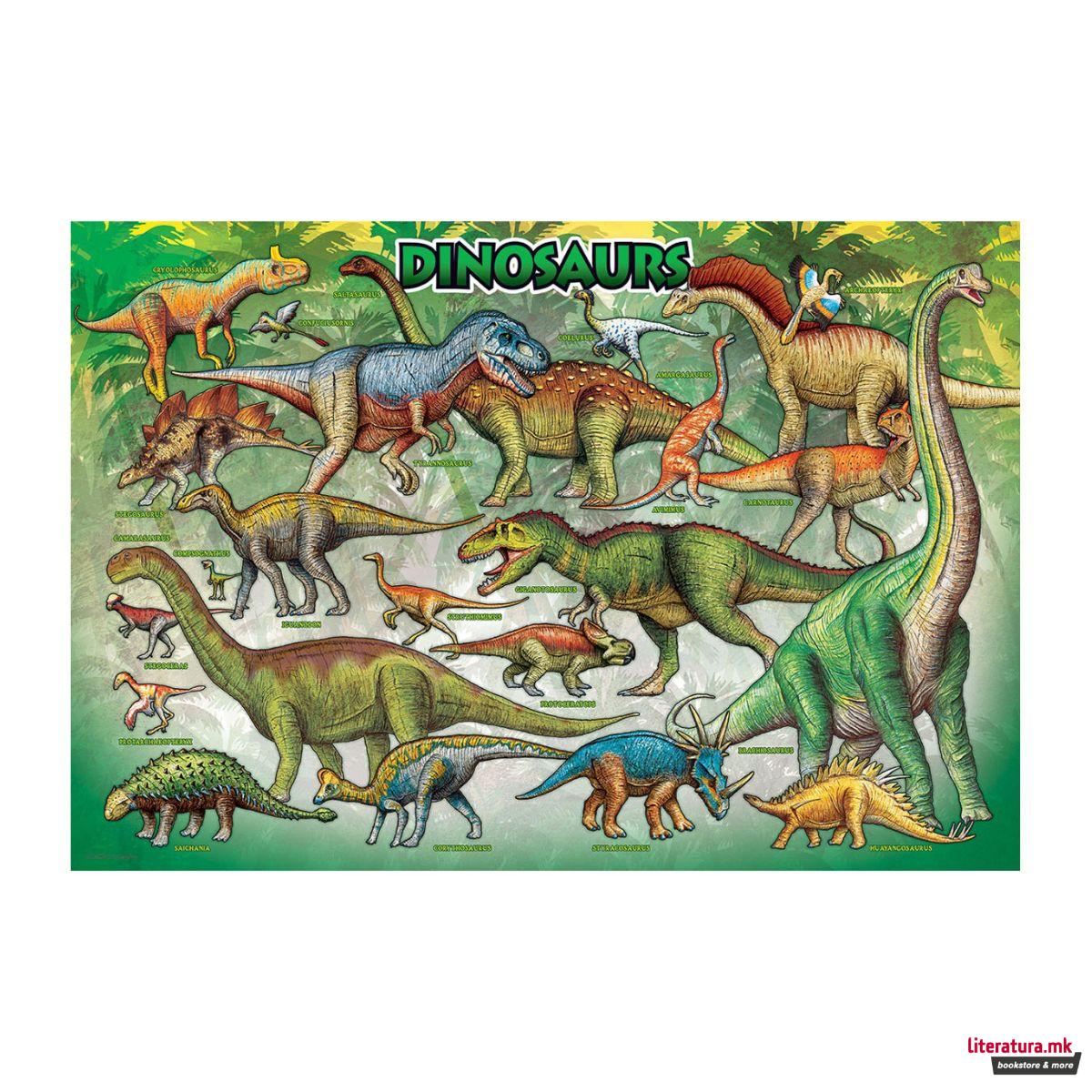 Сложувалка во торбичка за ужинка, Dinosaurs, 100 парчиња 